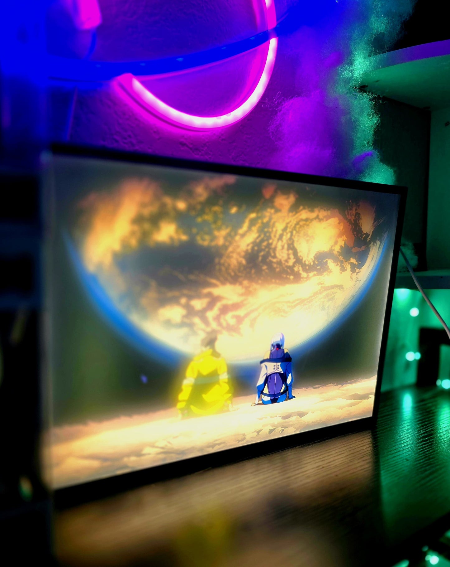 Cyberpunk Anime LED Art – Dimmable USB Frame